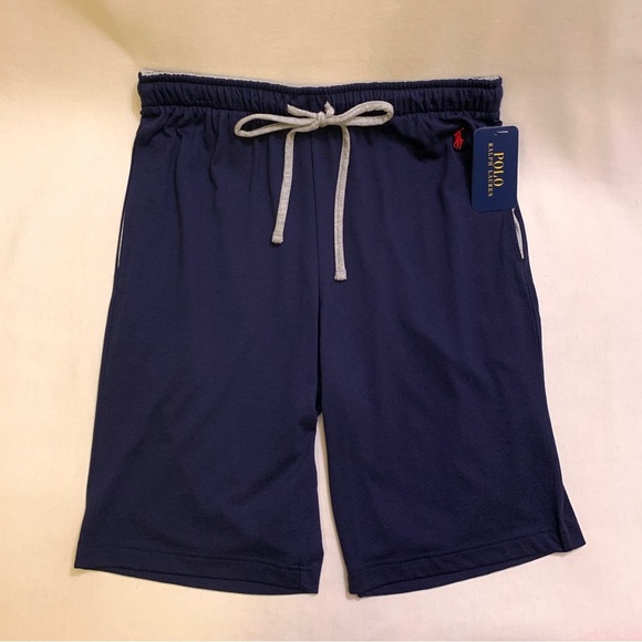 POLO RALPH LAUREN Supreme Comfort Cotton Blend Lounge Short MEDIUM Navy Blue NWT - Picture 1 of 10